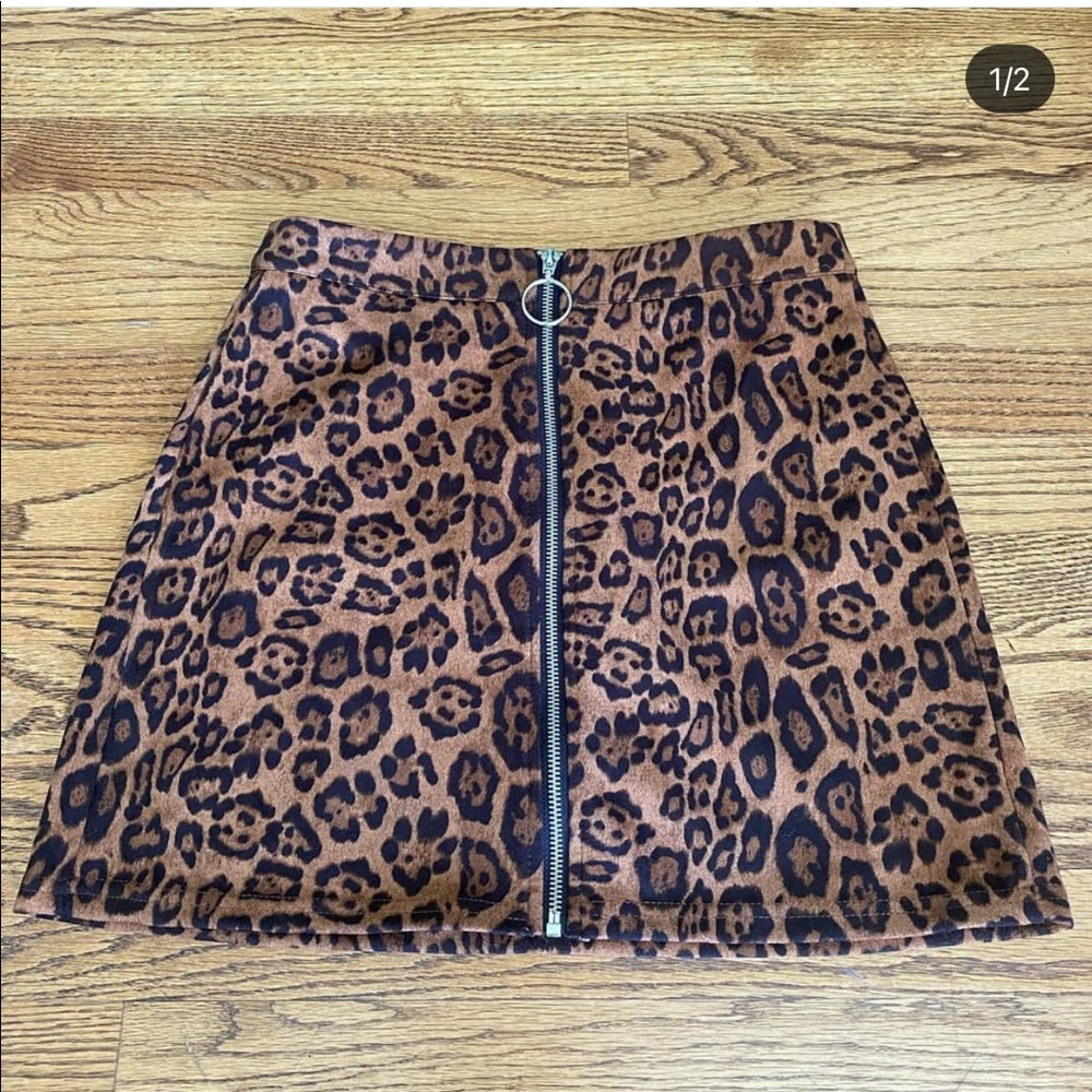 Cheetah Zip Skirt